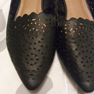 Leather cut out flats